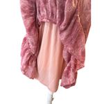 Altar'd State Tiered Mini Dress Ruffle‎ Mock Neck Long Sleeve Pink Snakeskin Print Photo 2