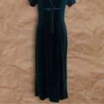 Vintage Dress.com Velvet Dark Green Short Sleeve Maxi Dress Size M Photo 5