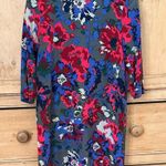 Fossil  Grey 100% Silk Sheath Dress with Bold Multicolor Floral Print Photo 0