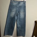 Oat New York High Rise Square Pocket Wide Leg Raw Hem Denim Jeans Blue Size 29 Photo 6
