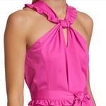 Derek Lam New 10 Crosby  Dasha Halter Midi Dress Pink Ruffle Keyhole High Low  4 Photo 4