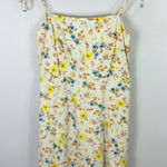 Old Navy  Dress M White Floral Linen Blend Mini Cottagecore Soft Girl Sundress Photo 0