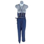 Rag and Bone  Womens Spaghetti Strap V‎ Neck Striped Silk Jumpsuit Blue Size 2 Photo 6