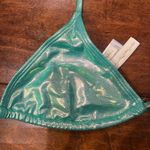 Love wave Green Metallic Bikini Top Photo 1
