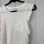 Jun & Ivy  Cream Knit Tank Top Blouse Ruffle Sleeves Front Pocket Size XS Photo 1