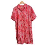 Chico's  women's Linen Paisley popover Collared Shirt Dress orange White 3 Photo 1