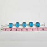Blue Topaz Gemstone 925 Silver Bracelet Photo 3