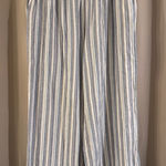 Ellen Tracy  Blue and Cream Striped Wide Leg Pants Photo 0