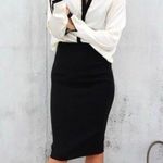 Napist Women's Work Office Business Stripes Pencil Skirt Black Photo 0