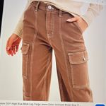 SO  Women's High Rise Wide Leg Cargo Jeans - Brown NWOT Photo 0