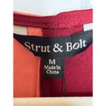 Strut & Bolt  NEW Satin Pink Colorblock V Neck Wrap Bodysuit Size Medium Photo 3