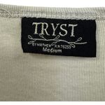 Tryst ‎ Ombré Gray Long Sleeve V-Neck Top Studded Floral Design Medium Photo 1