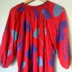 Tucker Disco in Red Sea Silk Ruched Abstract Button Up Shirt Dress Size M Size M Photo 6