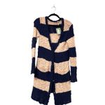 Free People Cream & Navy Striped Knit Cardigan Photo 1