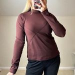 Nike : Maroon Ribbed Long Sleeve Photo 0