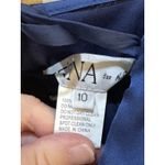 NWT IEENA Mac Duggal Plunge Neck Long Sleeve Satin Gown in Midnight Size 10 Blue Photo 8