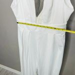 None White Plunging Vneck Pants Jumpsuit Size Large Photo 1