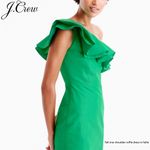 J.Crew NWT Woven Cotton Silk On Shoulder Ruffle Little Black Dress, 4T Photo 12