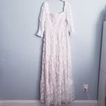 Baltic Born Paloma White Smocked Feather Maxi Dress Photo 2
