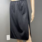 Vanity Fair Vintage Half Slip Skirt Black Size Small L Long Nylon Double Slits Photo 1