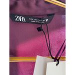 ZARA  satin effect eggplant colored dress‎ with plunging neckline. Mini. Sz small Photo 6