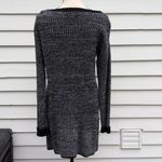 Kaisely  Black and Gray Knit Tunic Sweater Photo 4