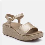 Abeo Solstice Buckle wedge sandal comfort cushioned gold metallic shoes size 7.5 Photo 3