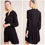 Anthropologie  Amadi Rossi Ruffled Tunic Black 3/4 Sleeves Dress M Photo 1