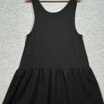 Free People  Black Textured Sleeveless Drop Waist Dress M Easy Street Casual‎ Photo 0