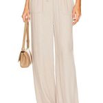 Bobi High Waist Pant Tan SMALL Wide Leg Long Slouchy Beach Resort 28x35 Photo 0