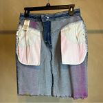Jordache Vintage Women's Yoke Front Art to wear Tie Dye Denim Skirt, Y2K|Size:28 Photo 13