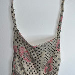 Free People Lightweight Hippie Floral Beachy Linen Semi Sheer Shopper Tote Bag Photo 0