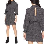 Sanctuary Dress Size 10 On The Town Polka Dot Dots Print B&W Mini Mock Neck Photo 1