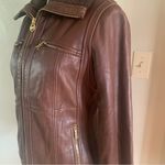 Michael Kors faux fur-trimmed leather jacket Size M Photo 2