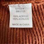 Pink Owl  burnt orange split hem tunic sweater size small Photo 5