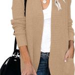 KIRUNDO Cardigan Sweater in Khaki, size medium Tan Photo 1