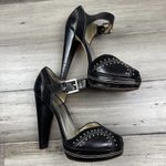 Michael Kors  Astor Quarter Strap Heels Women's Black Silver Studs 9 Photo 1