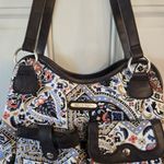 Jaclyn Smith Floral Paisley Shoulder Bag Handbag Purse Canvas Faux Leather Trim Photo 10