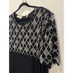 Laurence Kazar 1980s Lawrence Kazar New York Black Silk Beaded Evening Gown 3X Photo 13
