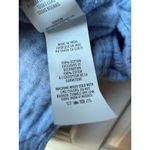 Aerie  Gauze Peplum Top Blue Square Neck Short Sleeve Button Ruffle Size Large Photo 2