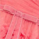 Marchesa Notte Off Shoulder Tulle 3D Floral Midi Gown Dress Size 0 Pink Tiered Photo 11