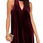 Lulu's Velvet Mini Dress Plum Purple Swing Cocktail Party 70s Halter Holiday Size M Photo 0
