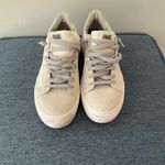 P448  Low Top Distressed Leather Sneaker in Glitter Suede size 38 thea coyote Photo 9