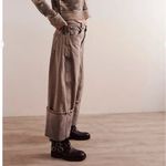 Free People NWT  Olsen Cuffed Crop Barrel Jeans in Slate Photo 3