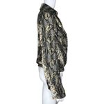 Kate by Laltramoda‎ Shirt Womens Medium Black Cream Snake Print Surplice Blouse Photo 1