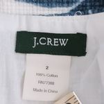 J.Crew Tweed Blue White Floral Cotton Abstract Mini Skirt Size 2 Lined Zip Up Photo 3