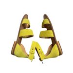 Frye and Co. Lena Ankle Strap Suede Sandals Women’s 8.5M Yellow Lime Green Size 8.5 Photo 4