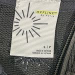 Aerie  OFFLINE THROWBACK CROP CORSET SWEATSHIRT HALF ZIP DISTRESSED GRAY‎ NEW Photo 3