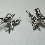 Butterfly Ear Cuff Earrings Silver Tone Crawler Clip On Wrap Earrings Photo 0