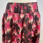 Alfani  pink brown tan and black abstract print flowy midi skirt size medium Photo 1